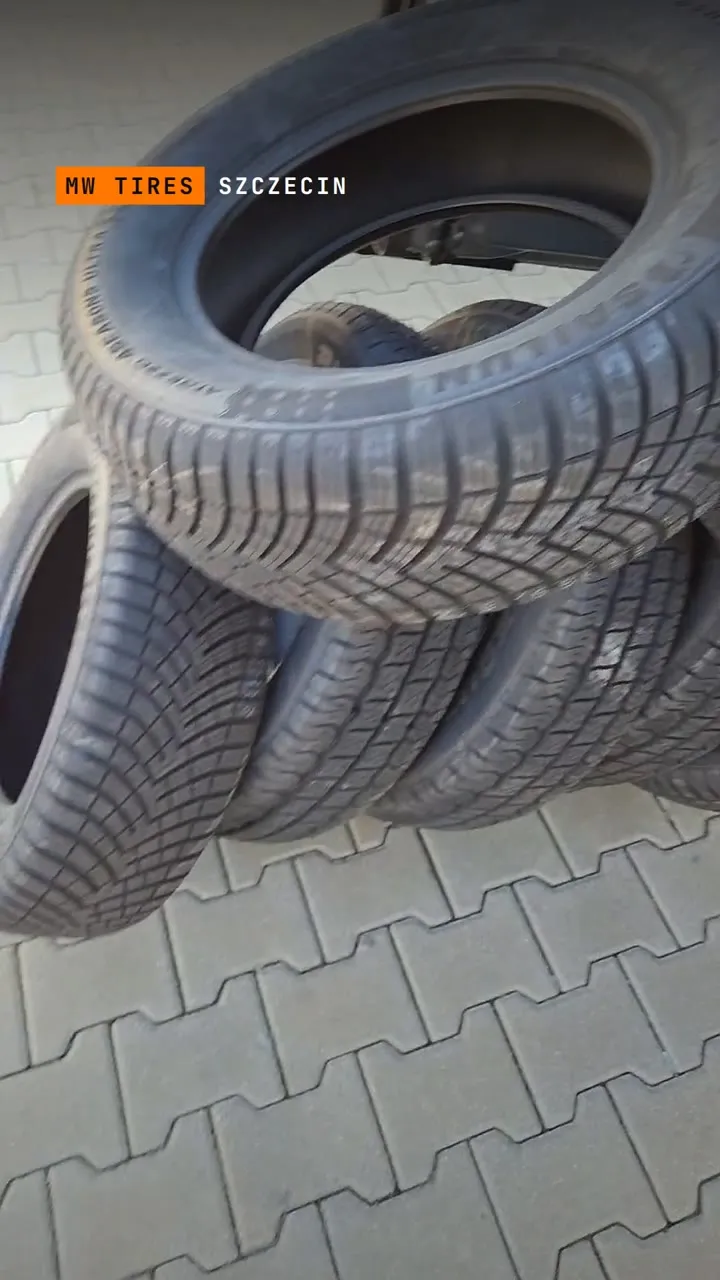 Kadr z rolki MW Tires: opony na kostce brukowej przed sezonową wyprzedażą